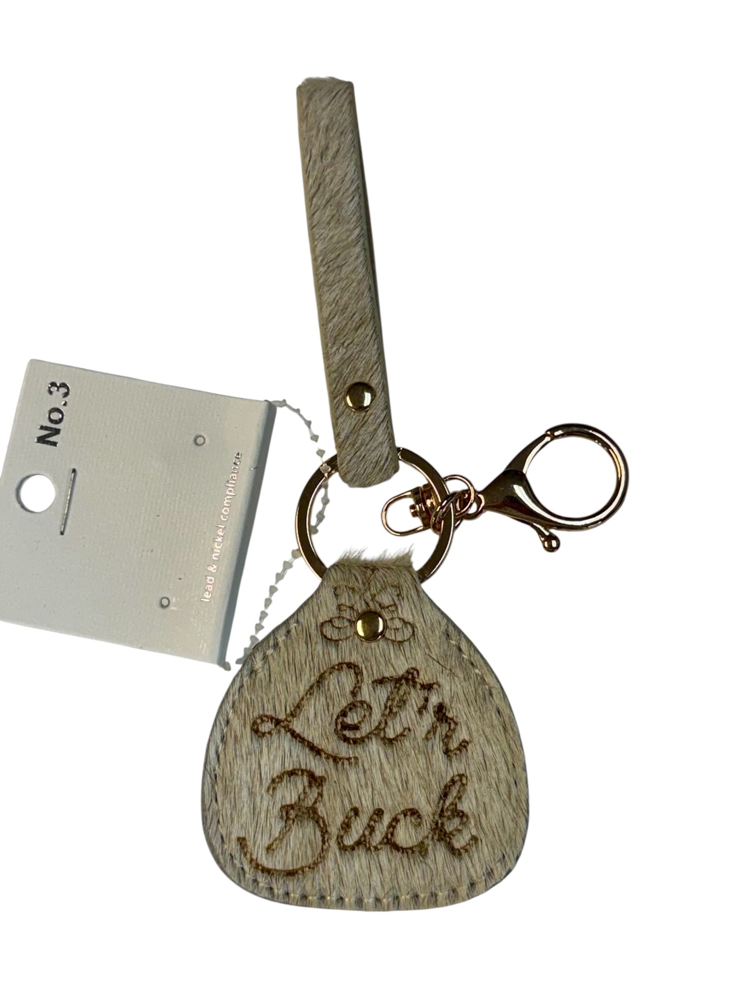 HAIR ON HIDE LEATHER KEYCHAIN