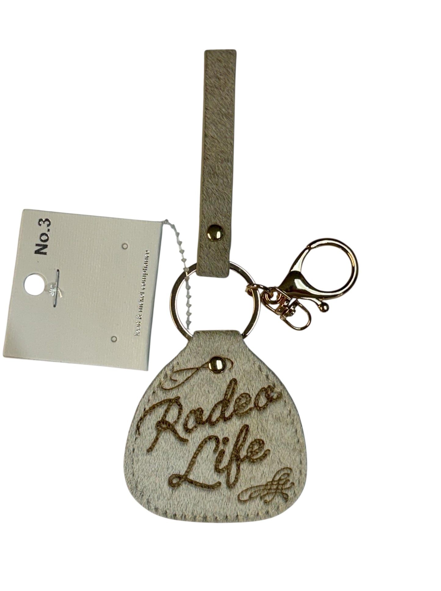 HAIR ON HIDE LEATHER KEYCHAIN