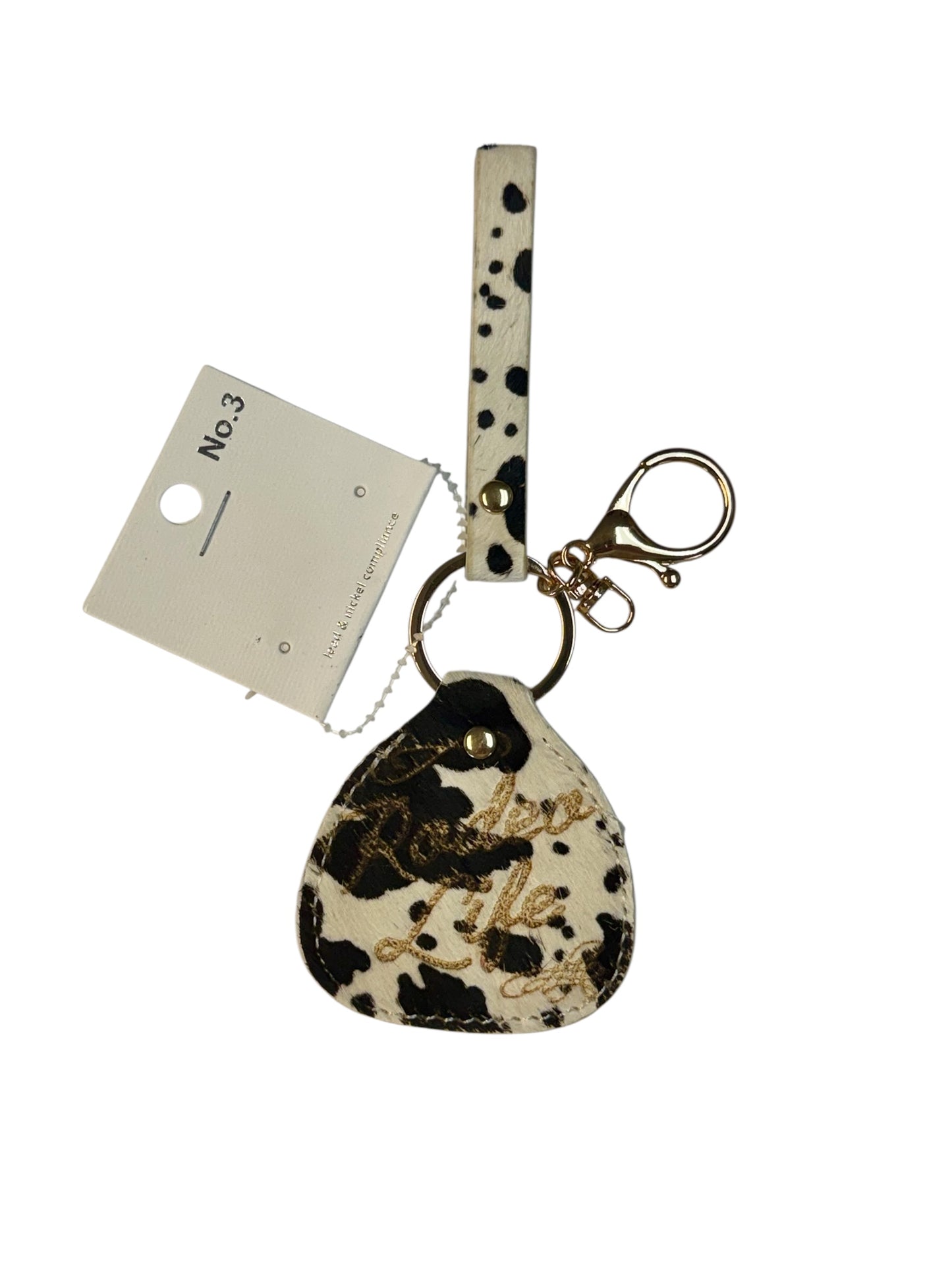 HAIR ON HIDE LEATHER KEYCHAIN