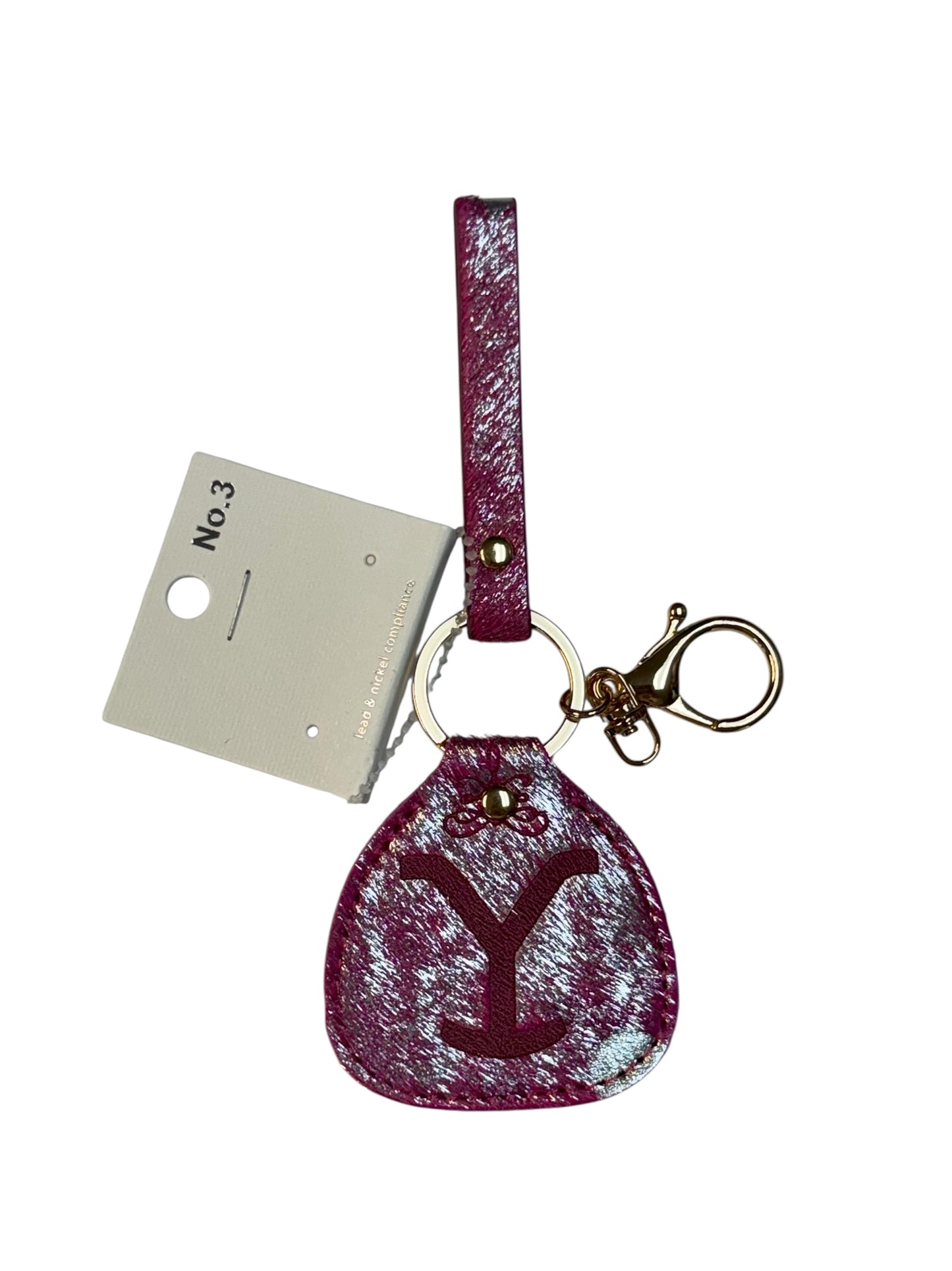 PINK AND SILVER HAIR ON HIDE KEYCHAIN (YELLOWSTONE)