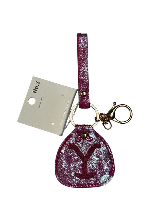 PINK AND SILVER HAIR ON HIDE KEYCHAIN (YELLOWSTONE)