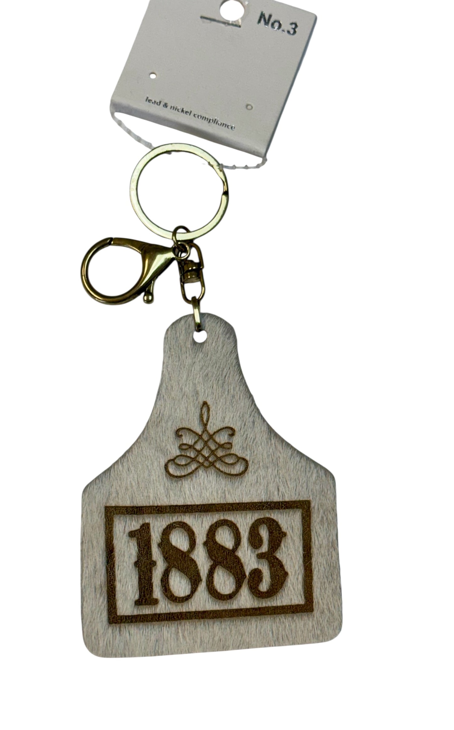 '1883' HAIR ON HIDE GENUINE LEATHER KEYCHAIN