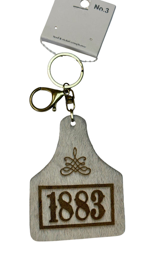 '1883' HAIR ON HIDE GENUINE LEATHER KEYCHAIN