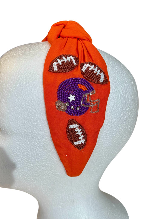 SEED BEAD FOOTBALL HEADBAND