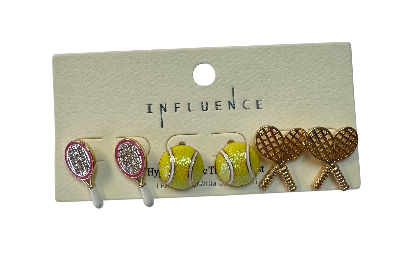 3 PAIR TENNIS STUD EARRINGS