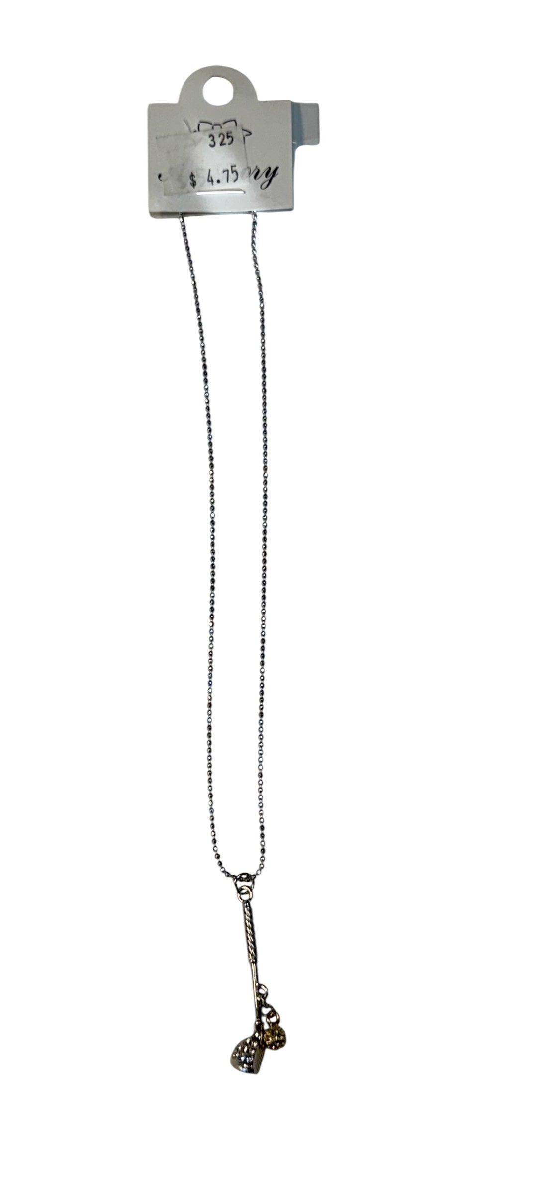 GOLF BALL AND CLUB NECKLACE