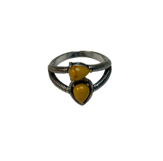 DOUBLE PEAR SHAPED STONE RING