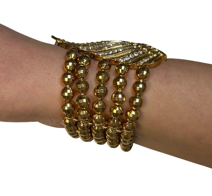 WINGS AND RHINESTONE 5 STRAND BRACELET