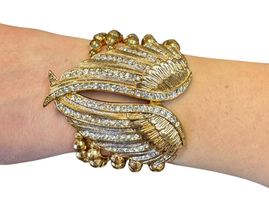 WINGS AND RHINESTONE 5 STRAND BRACELET