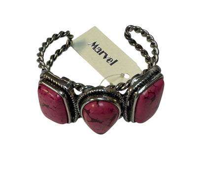 LARGE PINK STONE CUFF BRACELET
