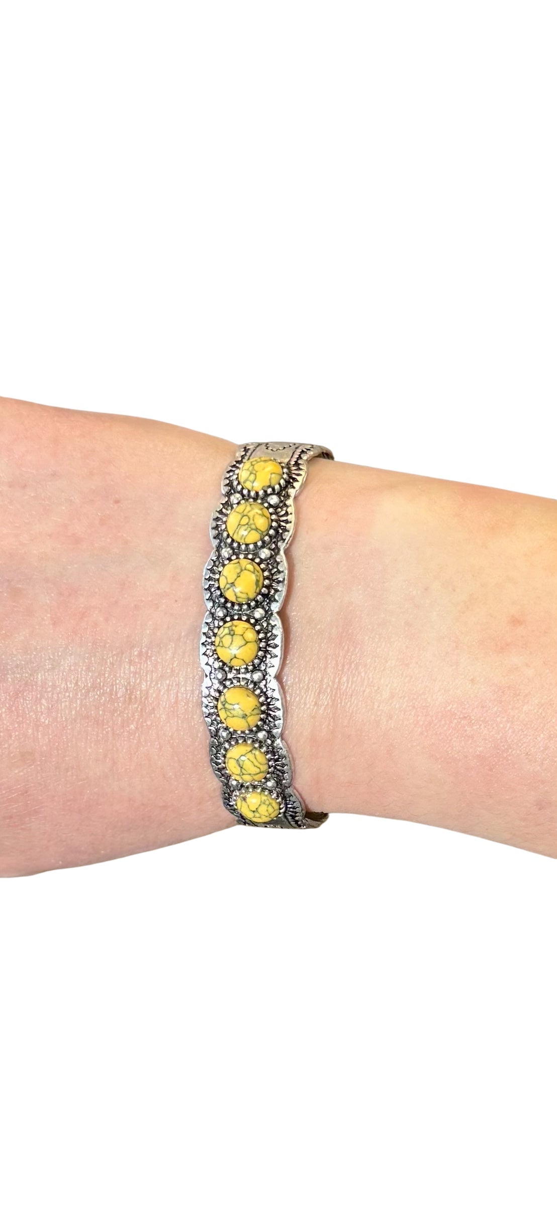 YELLOW STONE ADJUSTABLE CUFF BRACELET