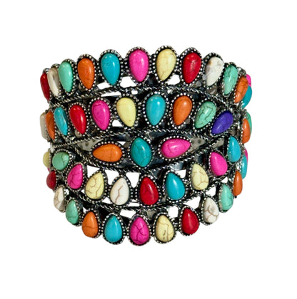 CUFF BRACELET WITH STONES