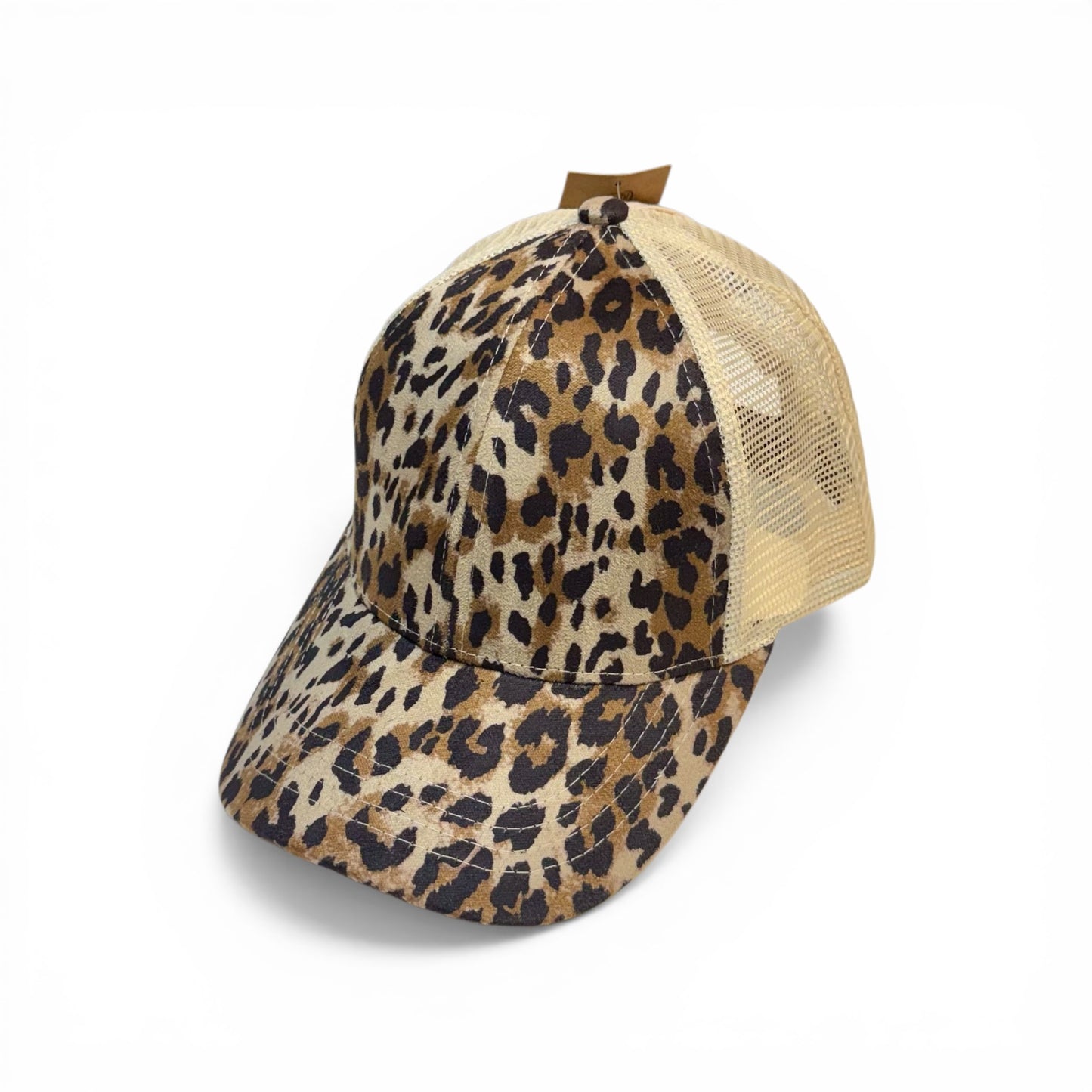 CC BRAND CREAM AND LEOPARD PRINT HAT