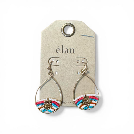 GOLD AND BEAD TEAR DROP EARRINGS
