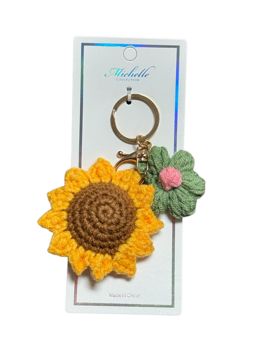 CROCHET SUNFLOWER KEYCHAIN