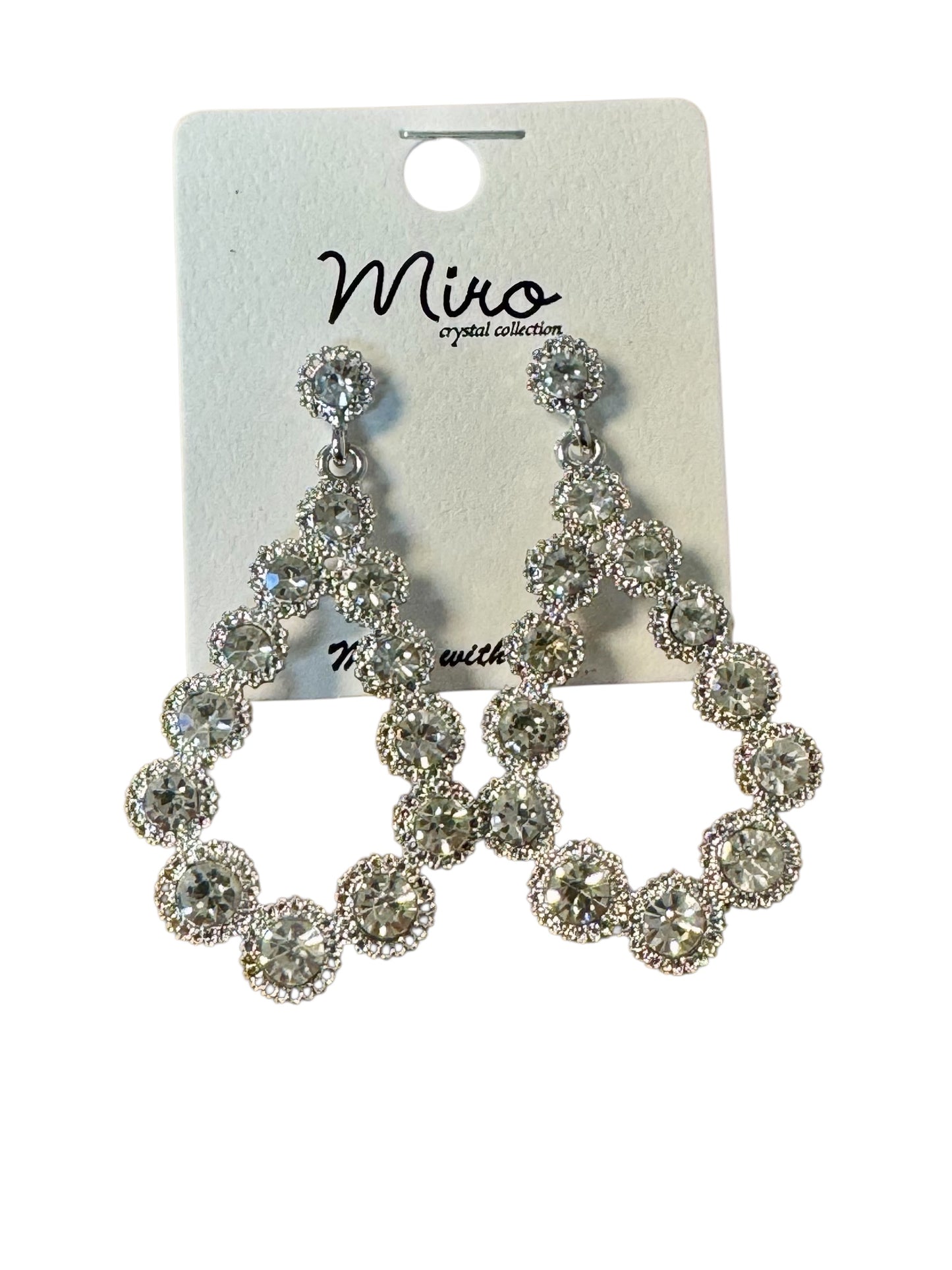 RHINESTONE TEAR DROP EARRINGS