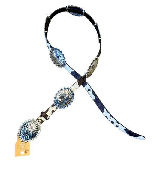 COW PRINT HAIR ON HIDE ADJUSTABLE SQUASH BELT