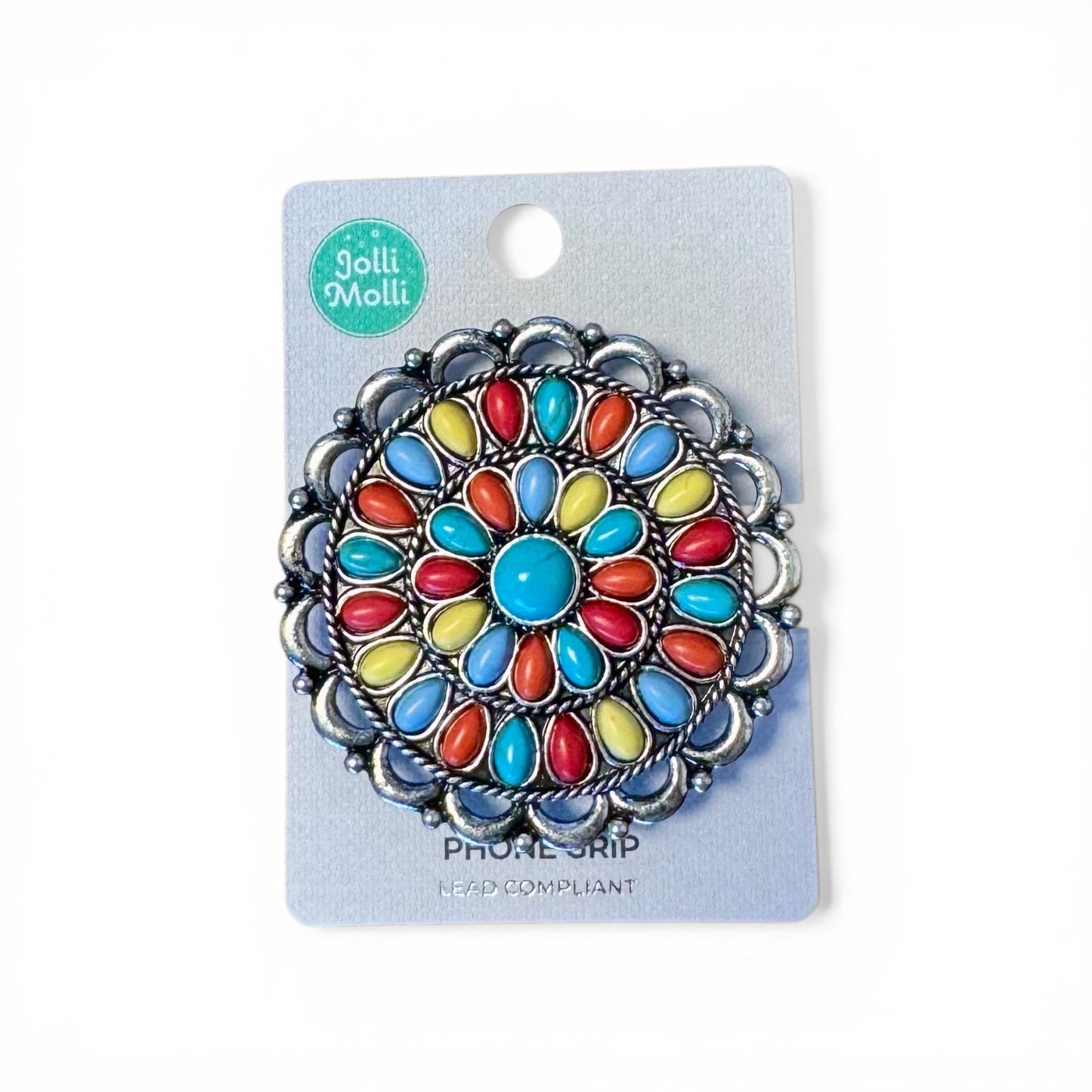 MULTICOLORED STONE PHONE GRIP