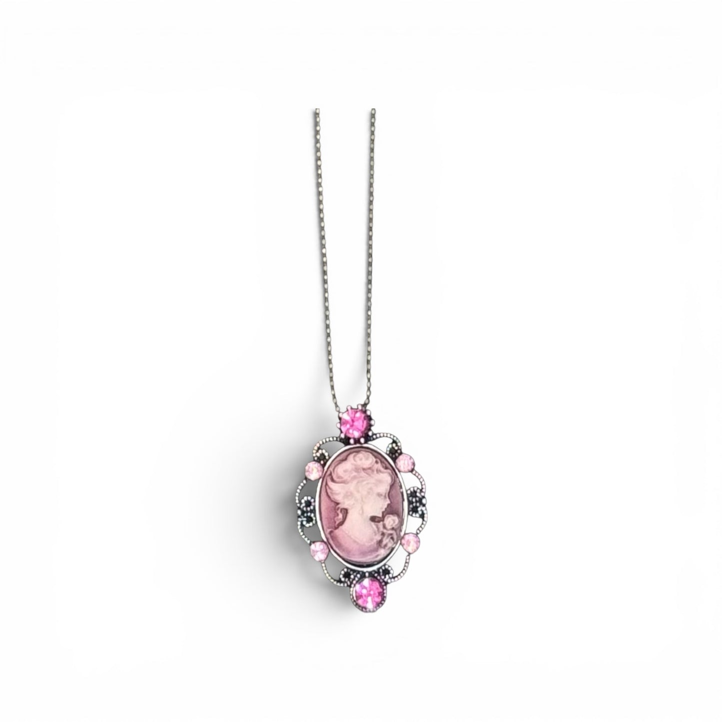 PINK CAMEO NECKLACE