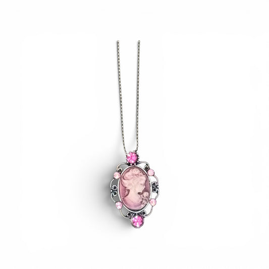 PINK CAMEO NECKLACE