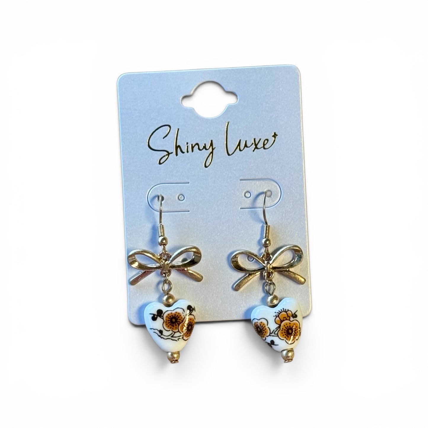 ANTIQUE BOWS AND HEARTS EARRINGS