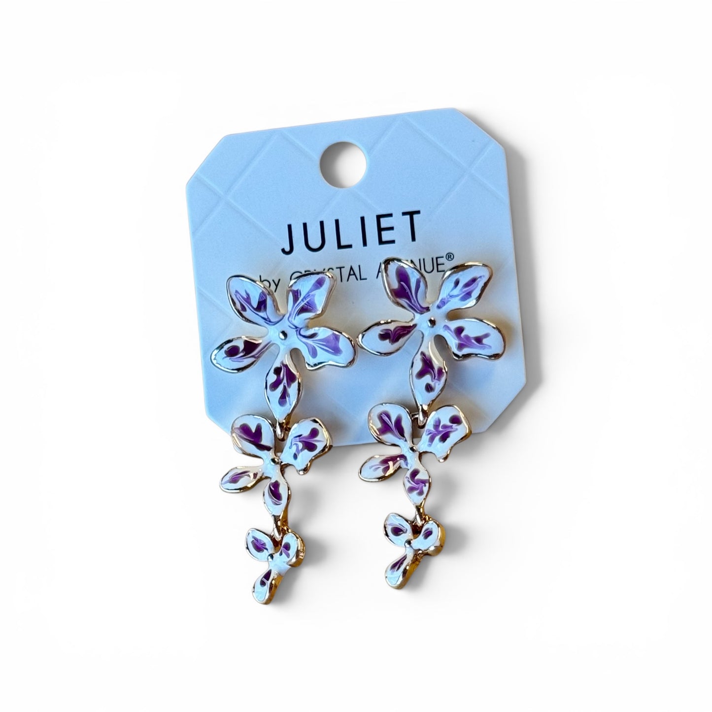 PAINT SWIRL 3 TIER FLOWER EARRINGS