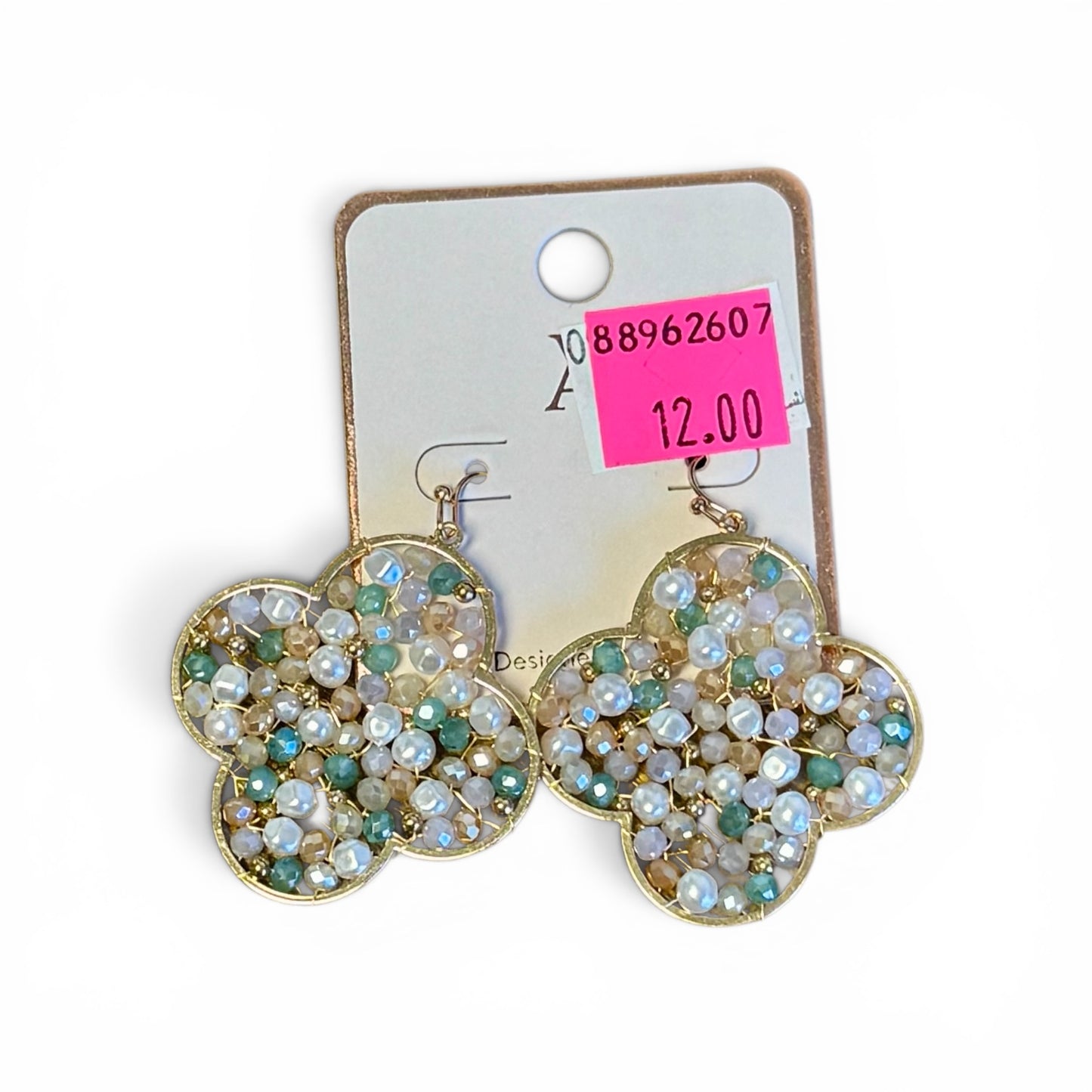 BEADED CLOVER EARRINGS