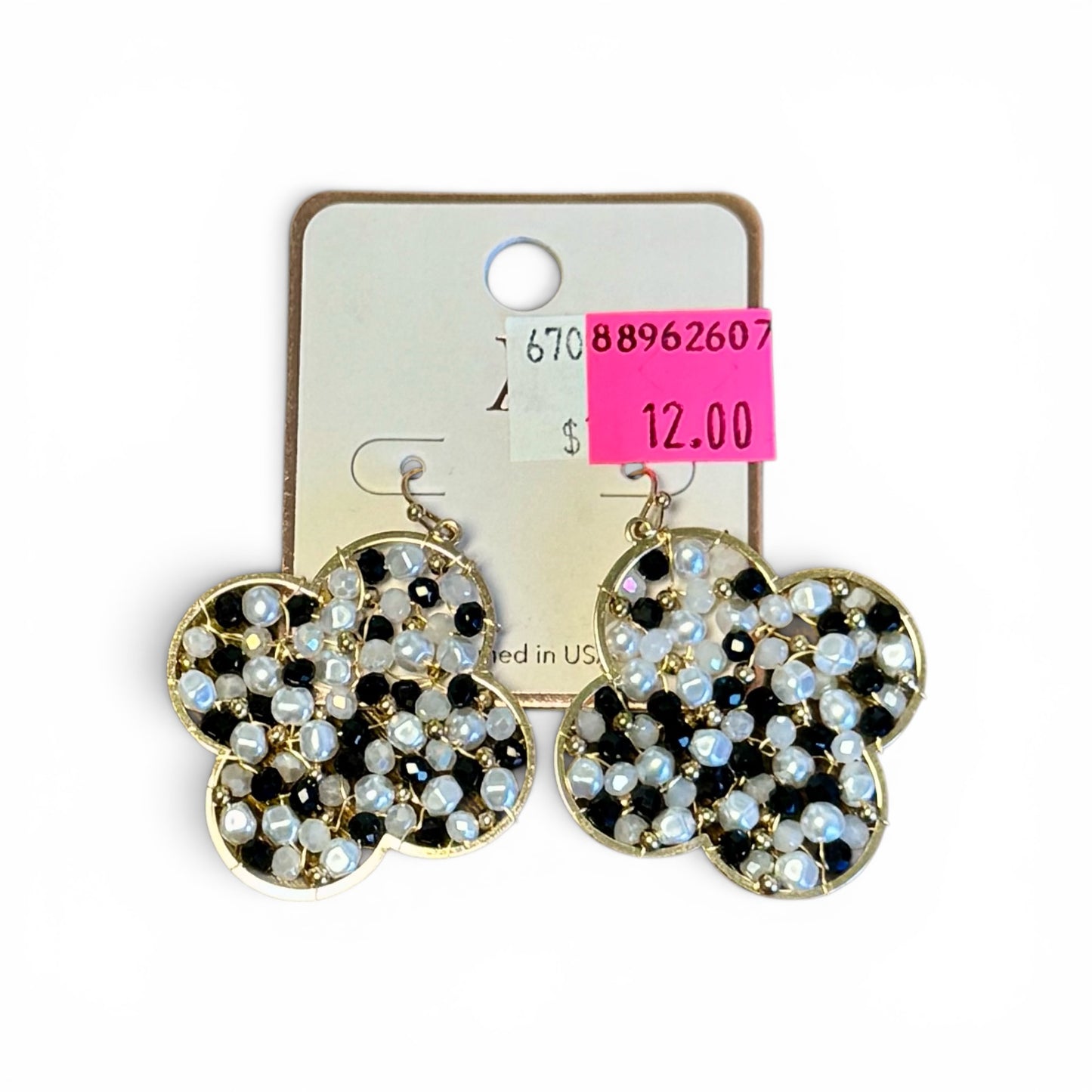 BEADED CLOVER EARRINGS