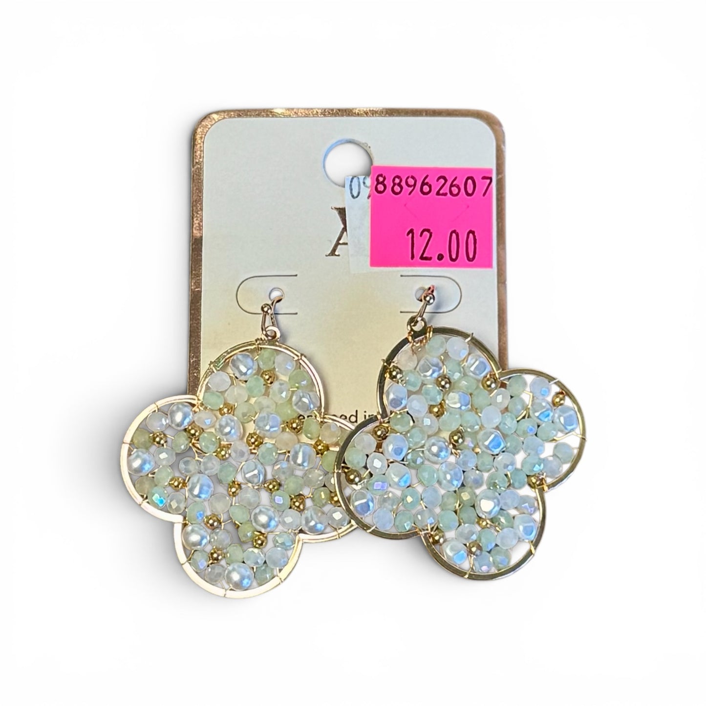 BEADED CLOVER EARRINGS