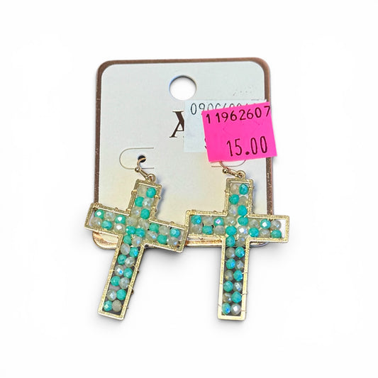 BEADED CROSS EARRINGS