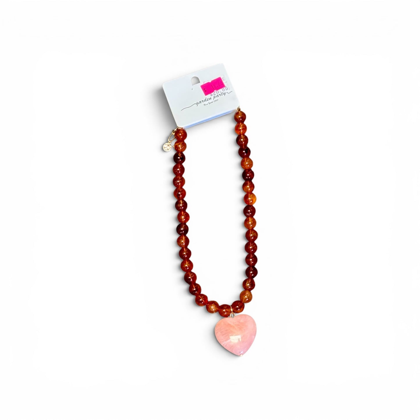 BEAD NECKLACE WITH LARGE HEART