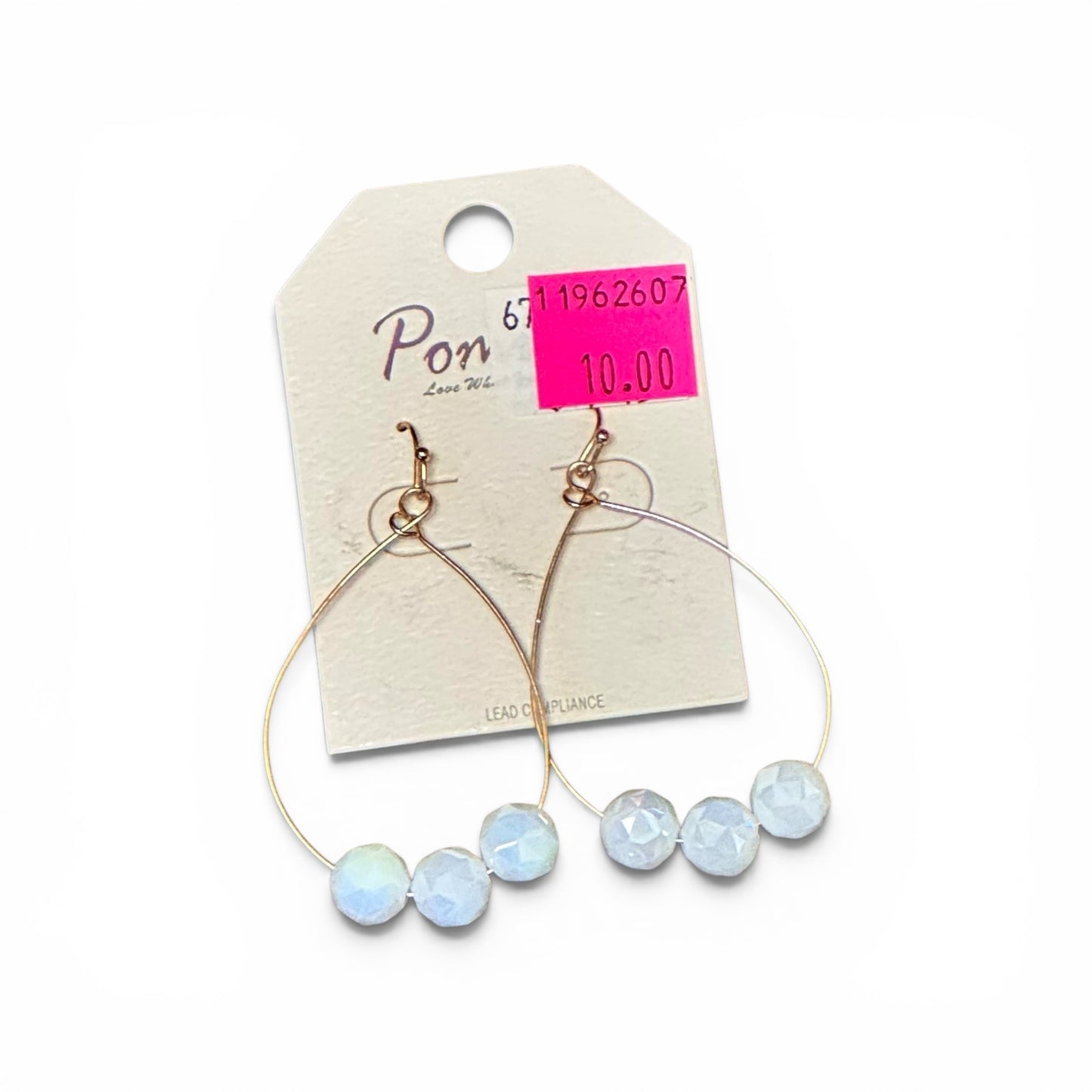 FACETED BEAD TEAR DROP EARRINGS