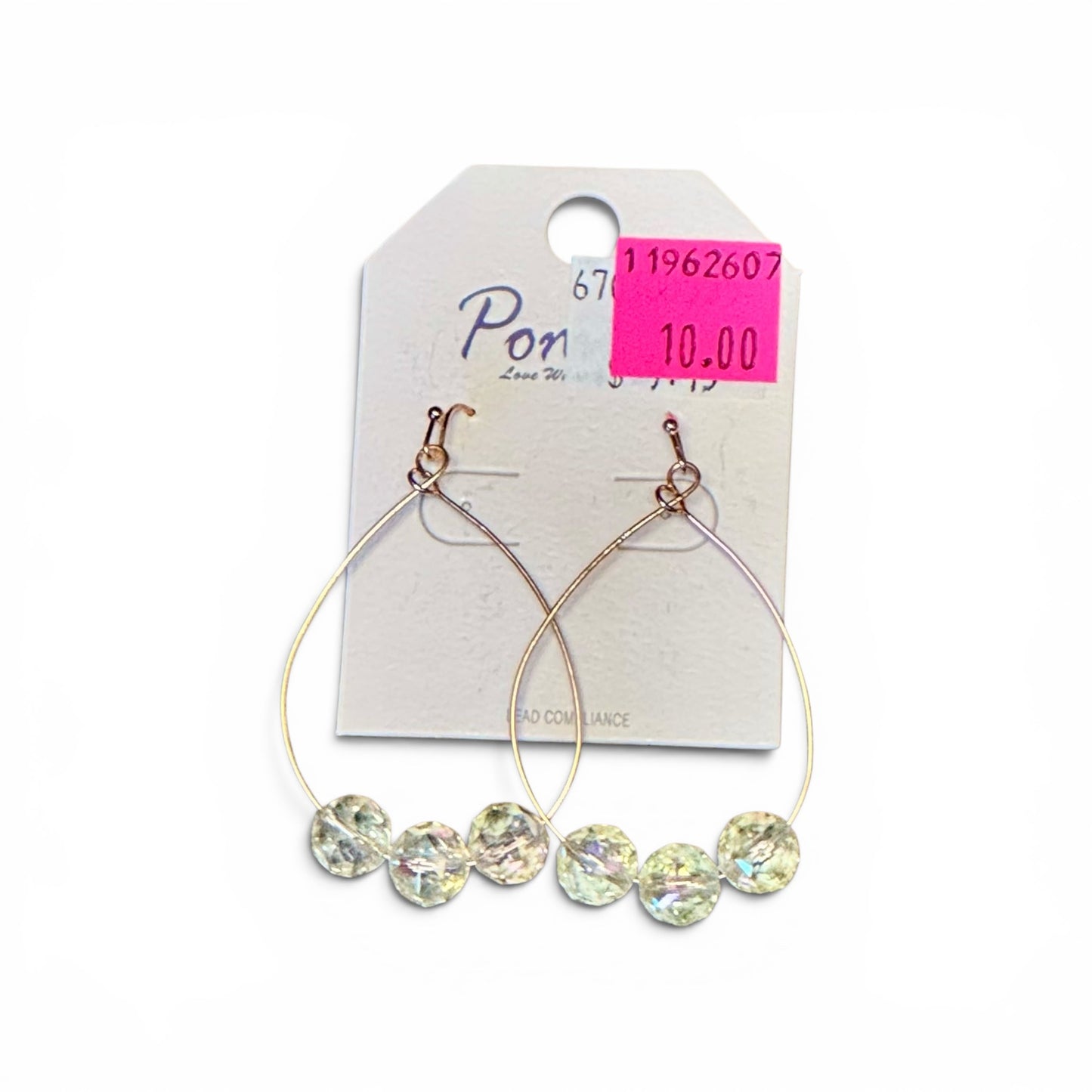 FACETED BEAD TEAR DROP EARRINGS
