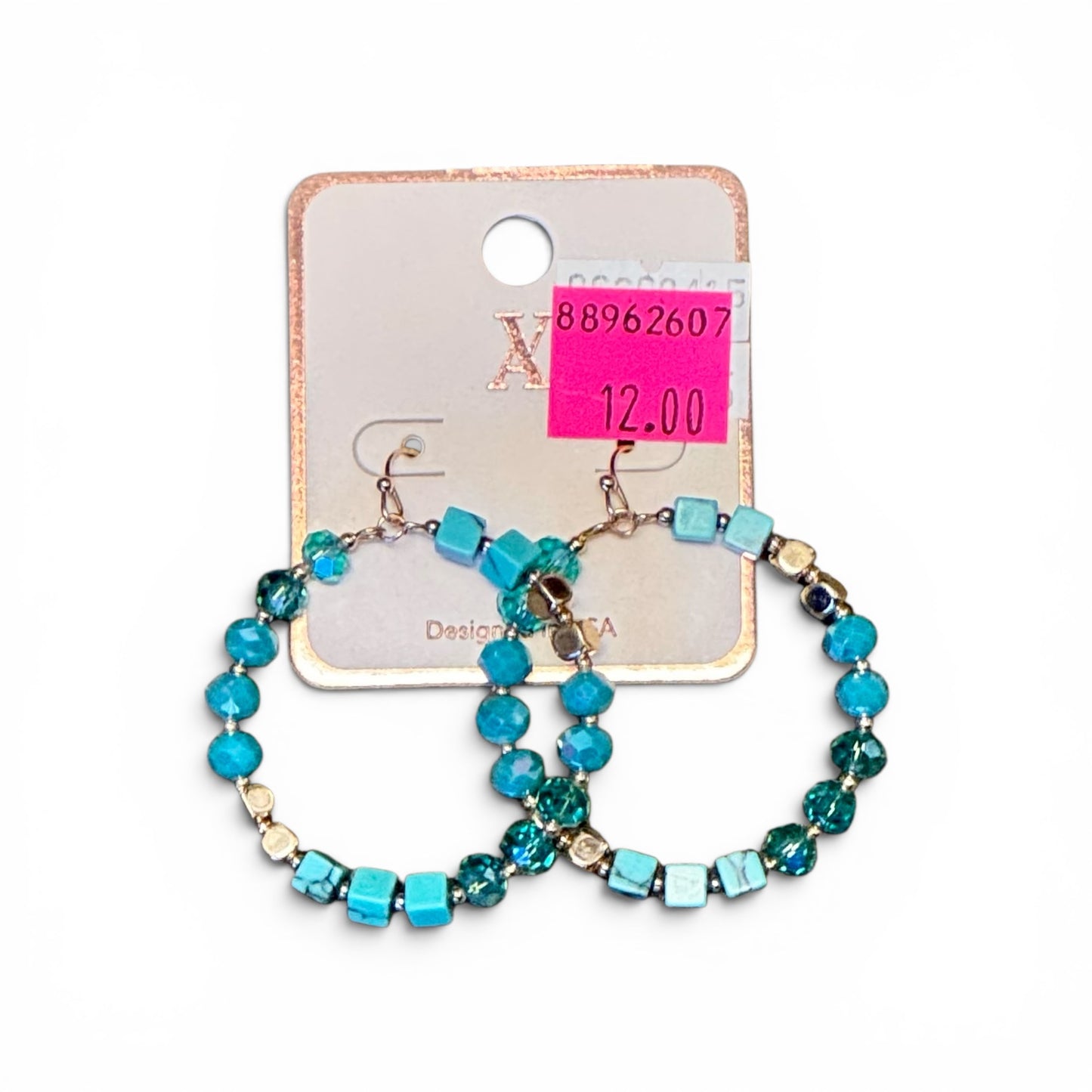 MIXED BEAD HOOP EARRINGS