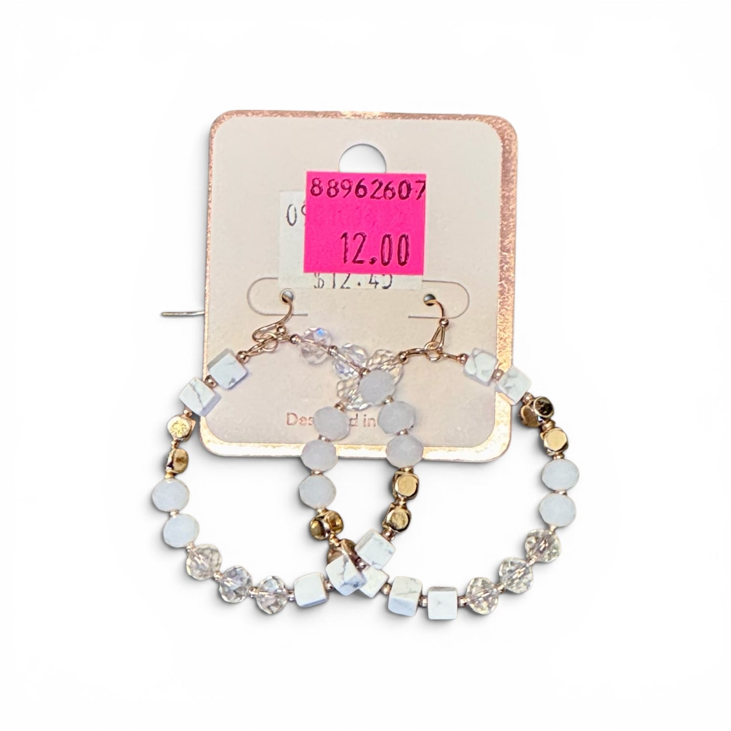MIXED BEAD HOOP EARRINGS