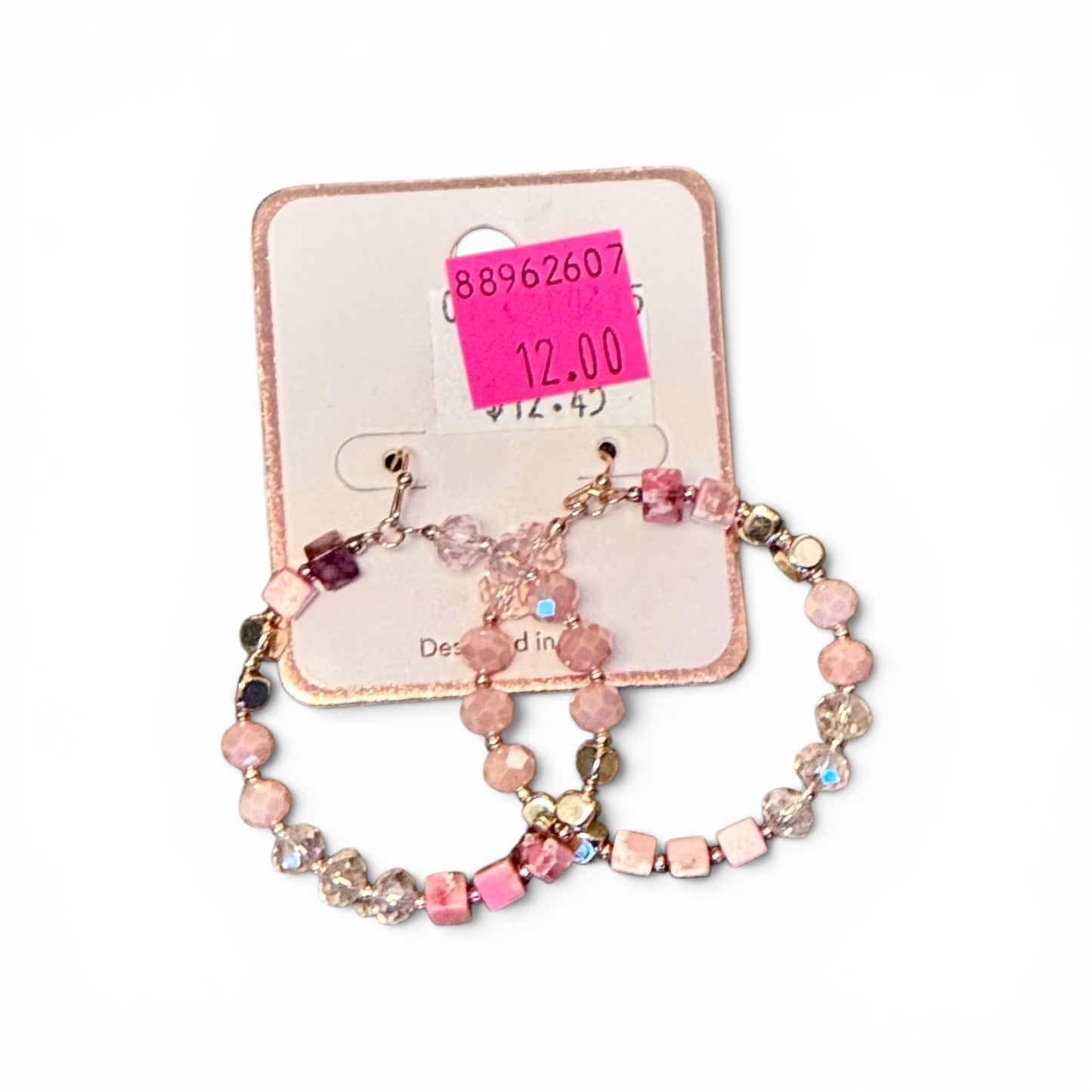 MIXED BEAD HOOP EARRINGS