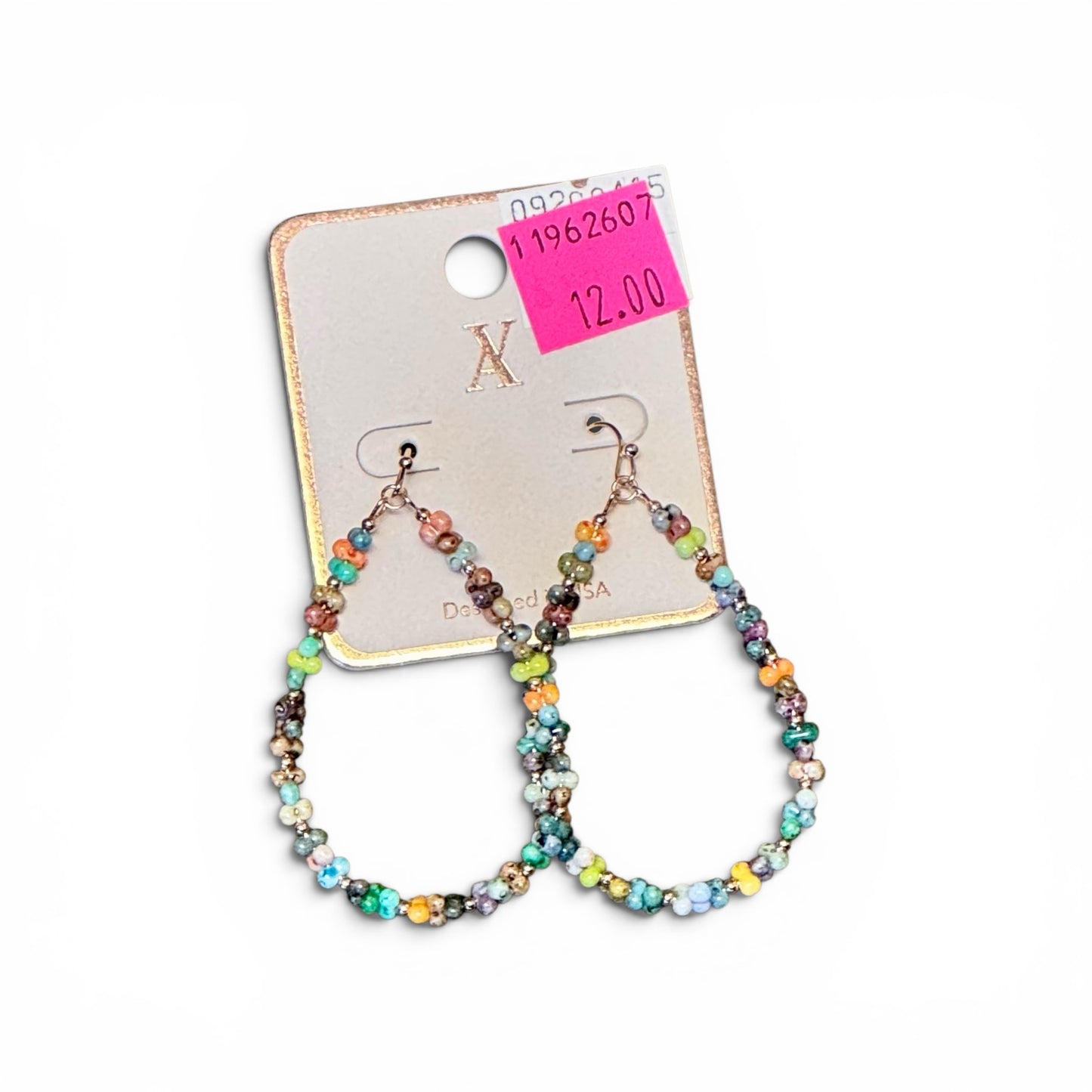 BEADED TEAR DROP EARRINGS