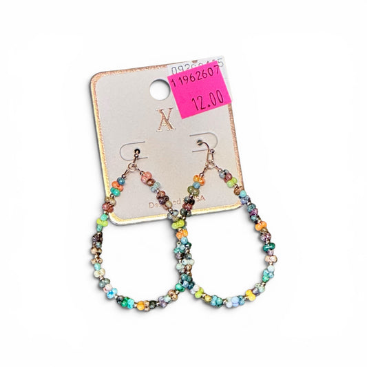BEADED TEAR DROP EARRINGS