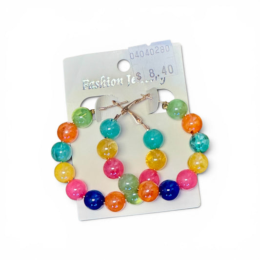 BEADED HOOP EARRINGS