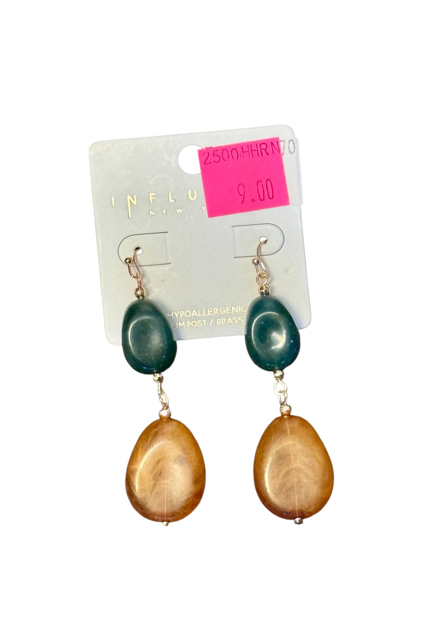 2 TIER IRREGULAR BEAD EARRINGS