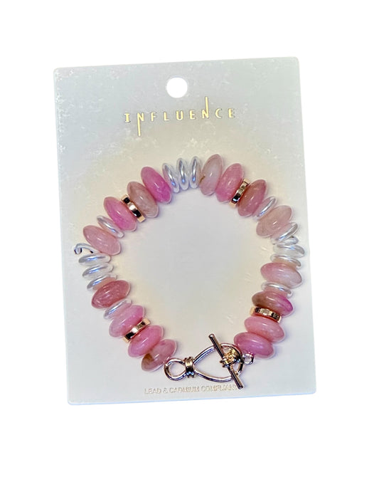 LARGE MIXED DISC BEAD BRACELET