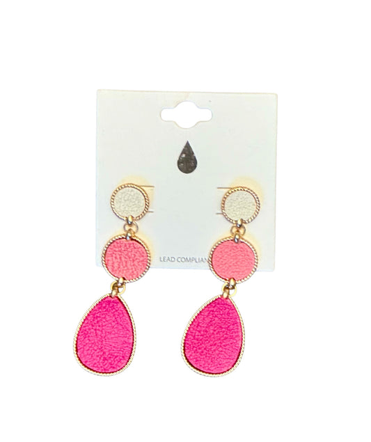 3 TIER LEATHER TOUCH EARRINGS