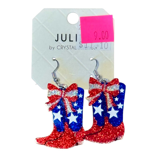 ACRYIC BOOTS WITH BOWS DANGLE EARRINGS