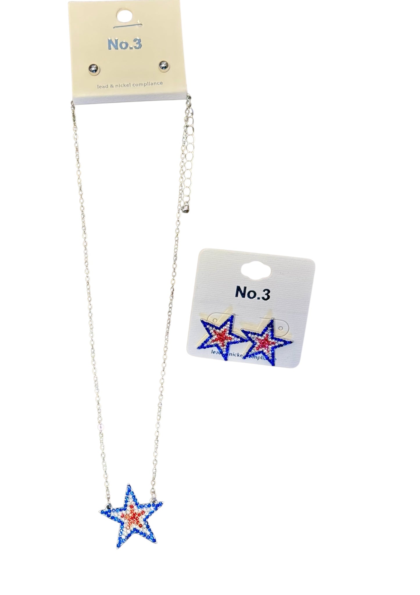 RHINESTONE STAR EARRING AND NECKLACE SET