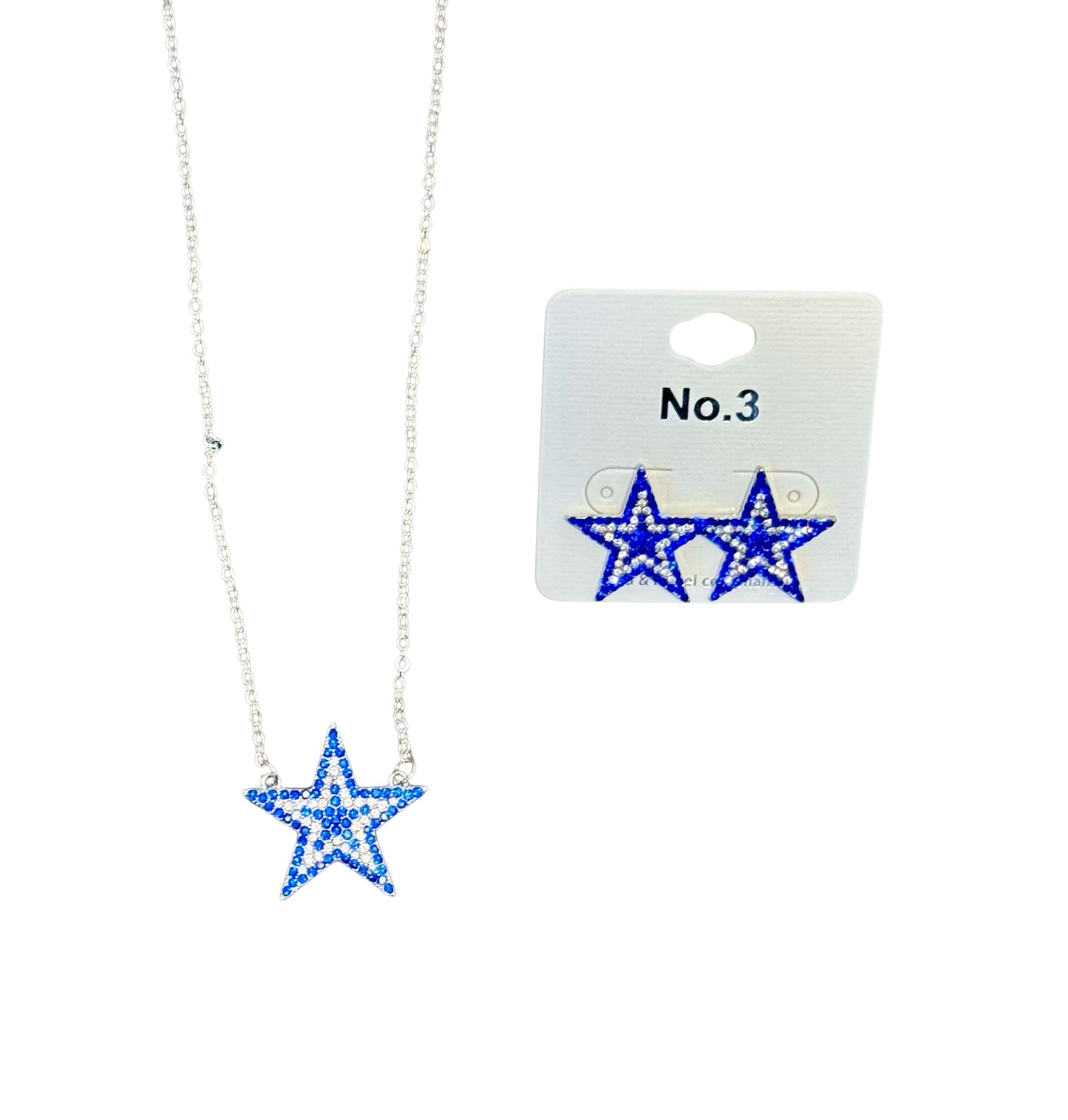 RHINESTONE STAR EARRING AND NECKLACE SET
