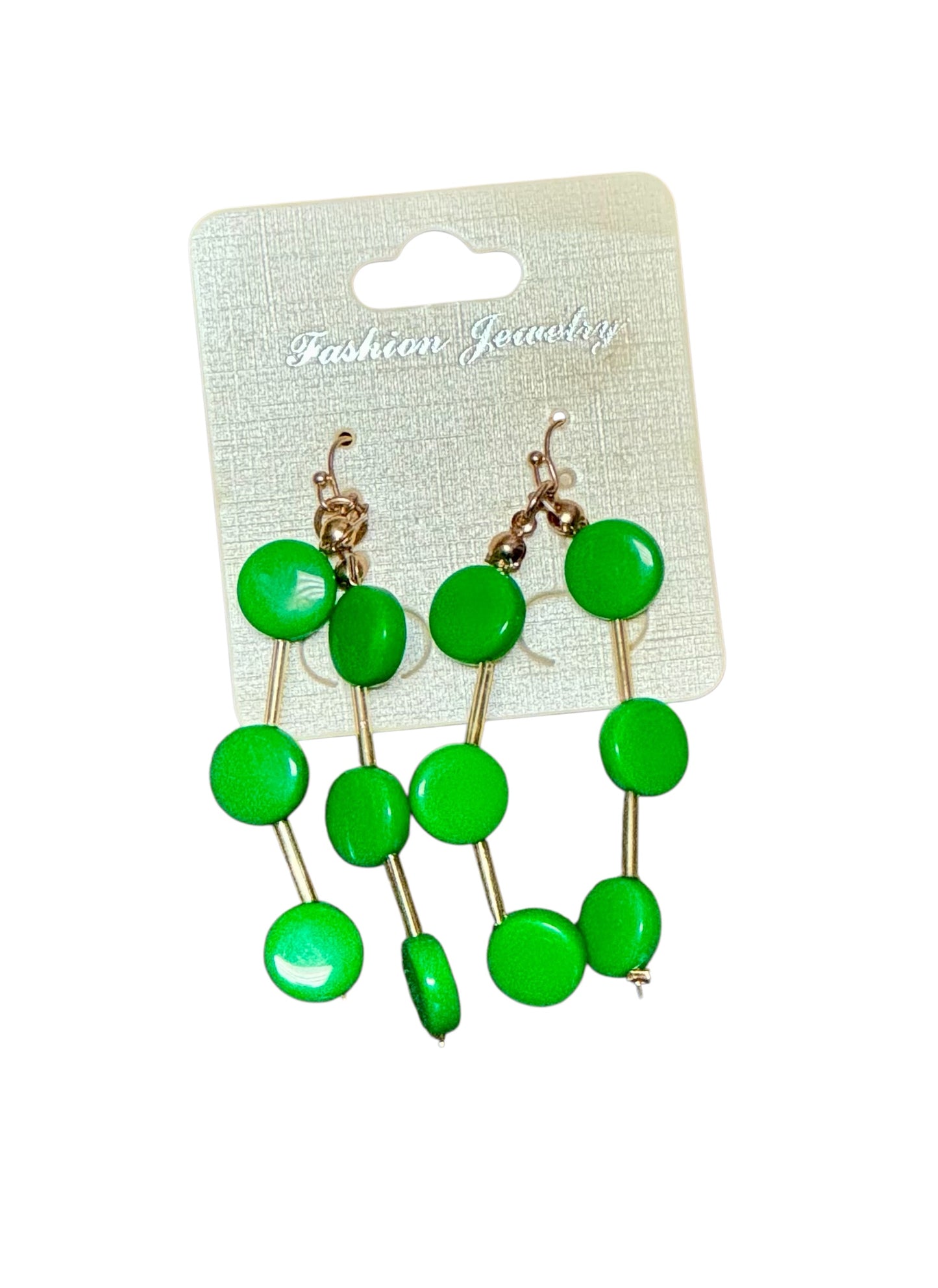 DISC BEAD DANGLE EARRINGS