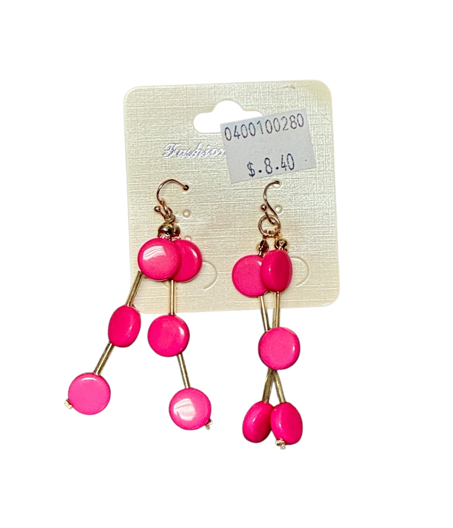 DISC BEAD DANGLE EARRINGS