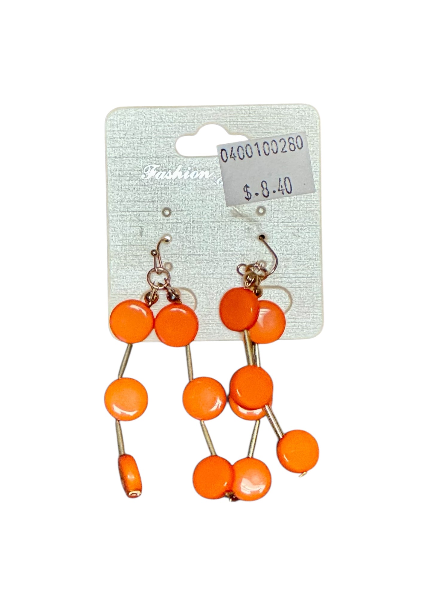 DISC BEAD DANGLE EARRINGS