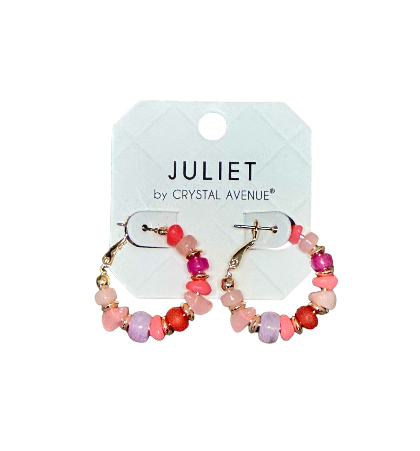 MIXED BEAD SMALL HOOP EARRINGS