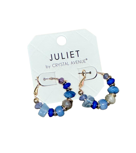 MIXED BEAD SMALL HOOP EARRINGS